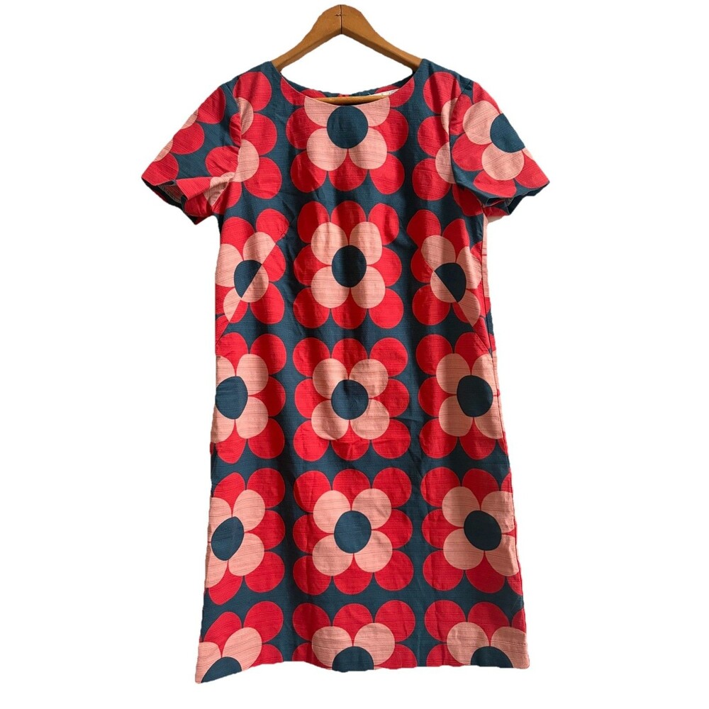 Boden Women's Red Floral Dress Short Sleeves, Size 4 Regular - Picture 2 of 10